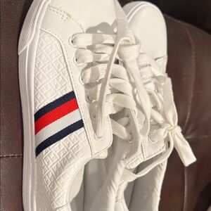 Tommy Hilfiger White Sneakers with Red and Blue Accents